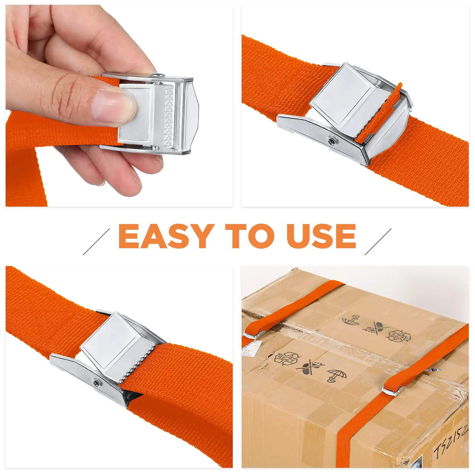 Tie Down Straps Adjustable Lashing Straps Ratchet Heavy Duty Ratchet Tie Down Cargo with Cam Buckle