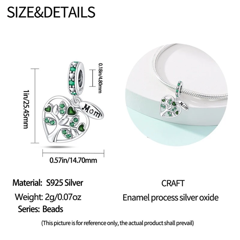 MyGiftHome S925 Silver Bead Charm for DIY Jewelry