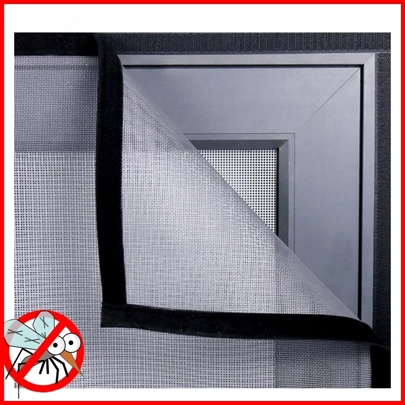 여름 창문 모기장 실내 방충망, DIY 맞춤형, 탈착식 보이지 않는 모기 방지 창 스크린 벨크로 스크린 네트