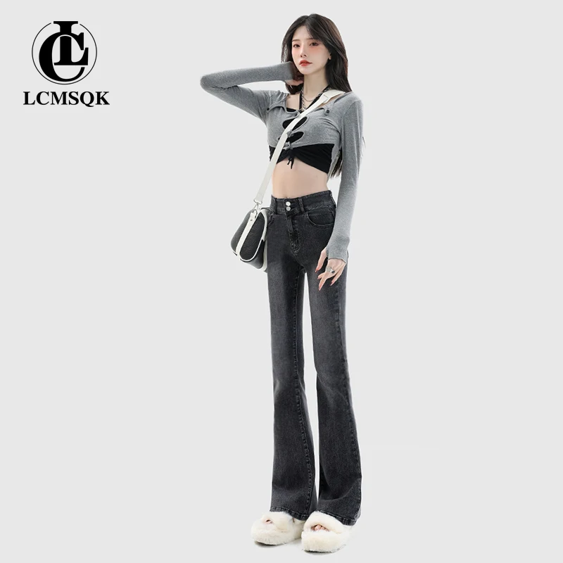 

Women's Pants Flare Jeans Woman High Waist Female Clothing Y2k Denim Streetwear Korean Fashion Straight Leg Jeans Black Vintage