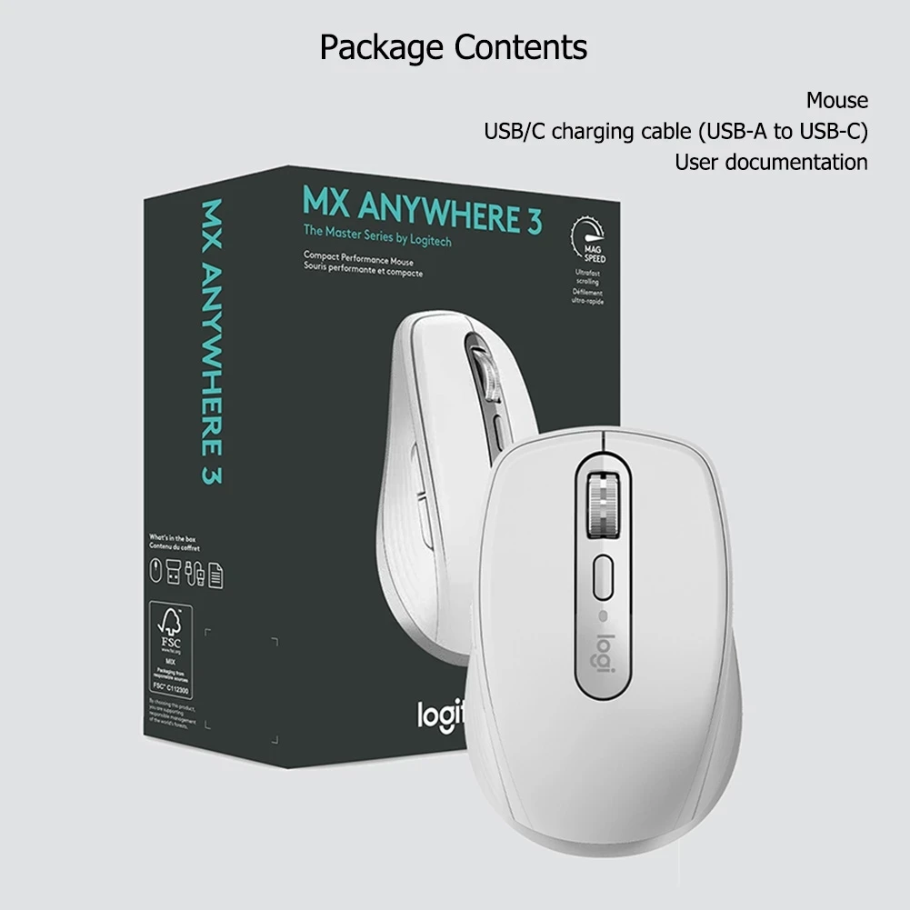 Logitech MX Anywhere 3 pour souris sans fil professionnelle 4000 DPI  graphite