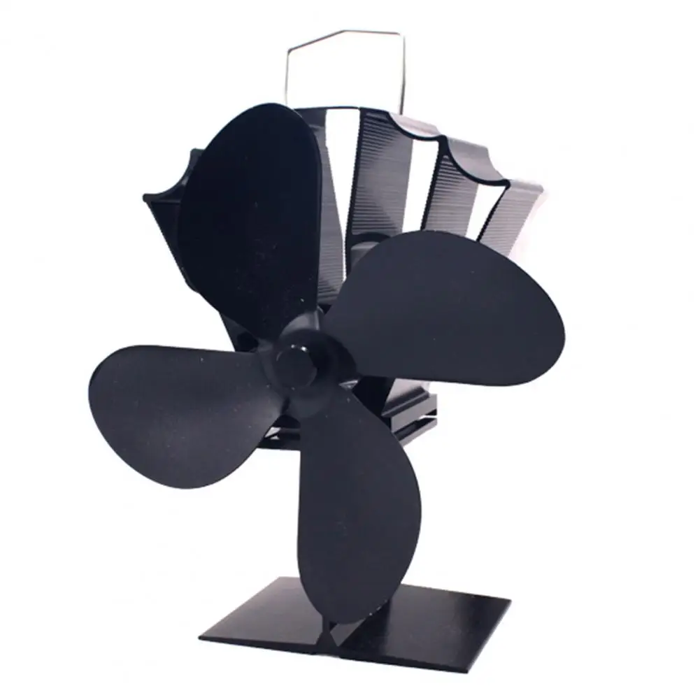 

4 Cutter Fireplace Fan Saving Fuel Stove Fan Wood-burning Silent Operation Heat Powered Fan Christmas Home Stoves Heat Stove Fan