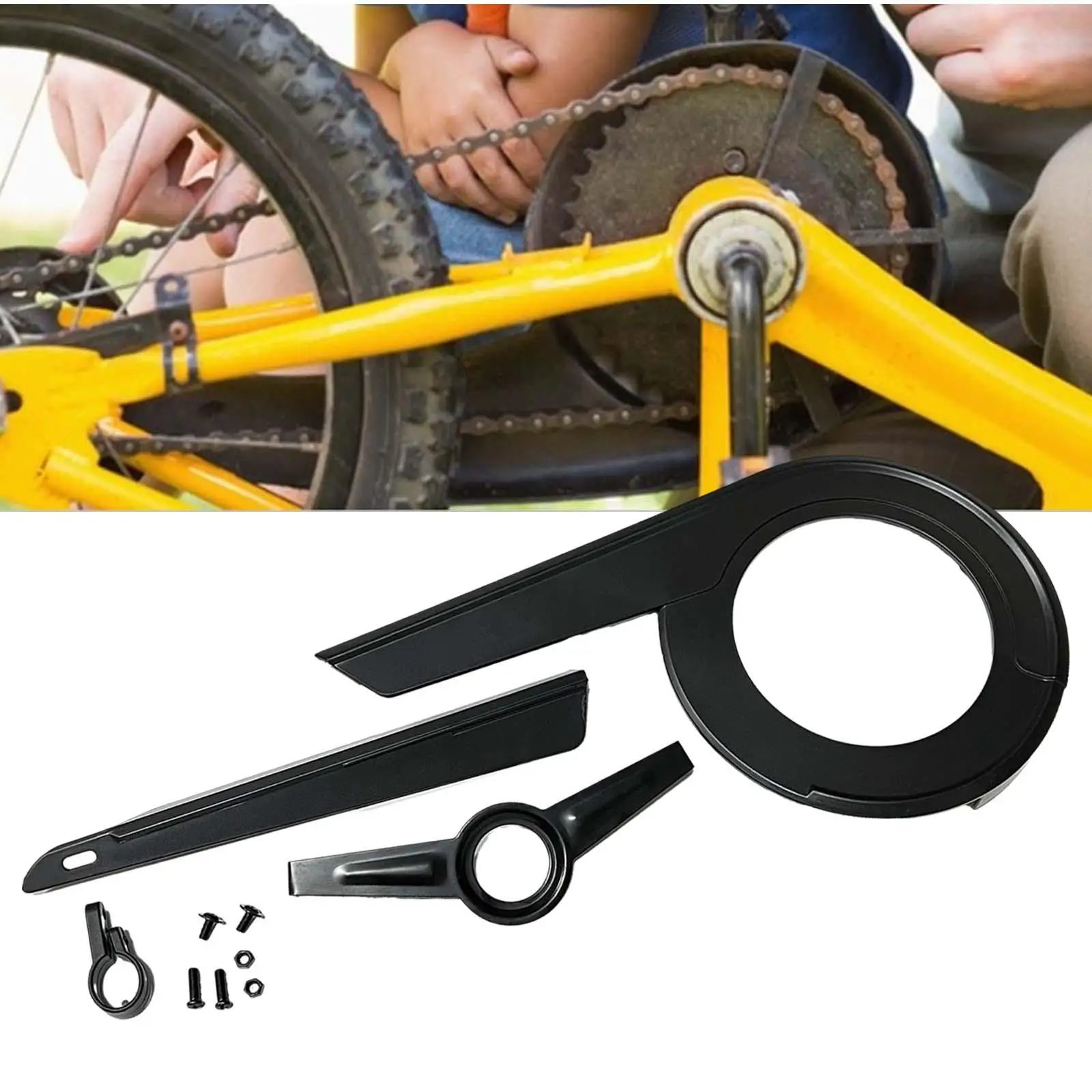 Mountain Bike Chain Guard Protective Cover Sprockets Chainring Protector Bicycle Chain Guard Cover for Kids Bike Outdoor Travel