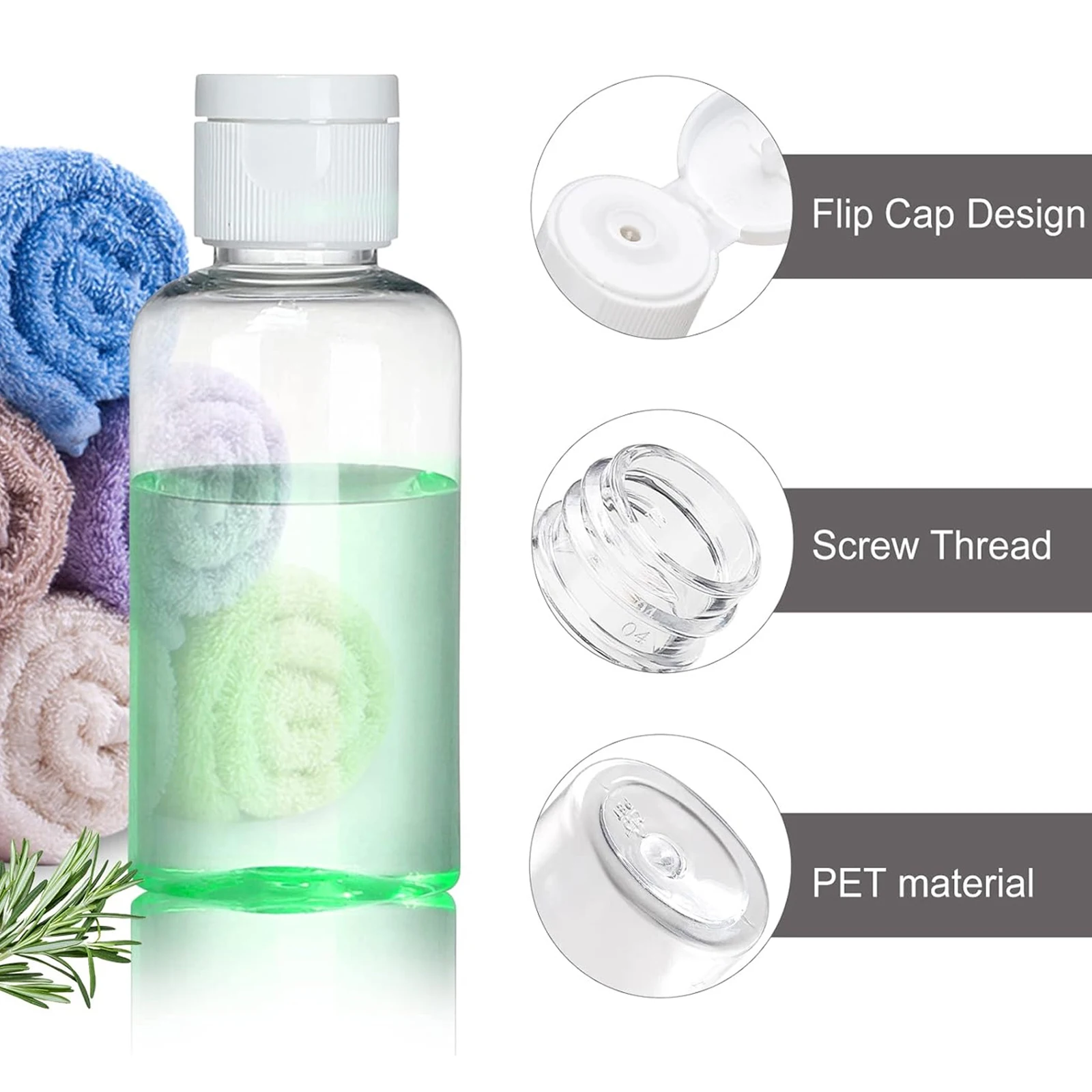 Plastic Empty Bottles with Flip Small Travel Size Bottles for Shampoo Lotion Body Soap 25Pcs refillable bottle refillable plastic bottles plastic lotion bottle