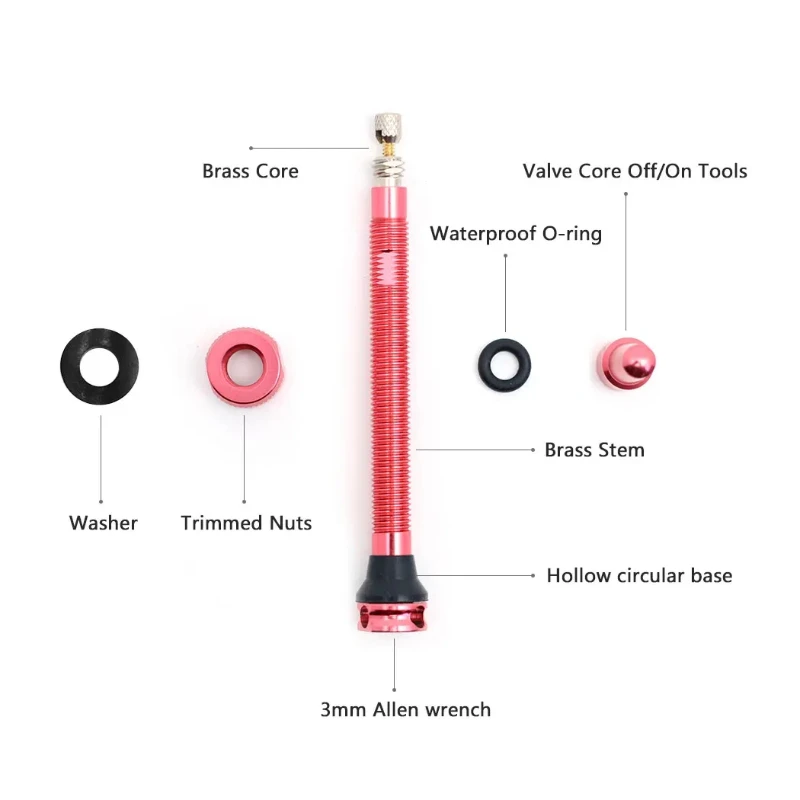 Ridenow Bicycle Tubeless Valve 45/65/85mm Anodized Aluminum Alloy Presta Valve Removable Core Air Road MTB Gravel Bike