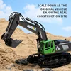 HUINA RC Excavator 1/18 11CH Rechargeable Remote Control Car 1558 Rotating Model Outdoor Toys with Light Kids Gifts TH20314 1