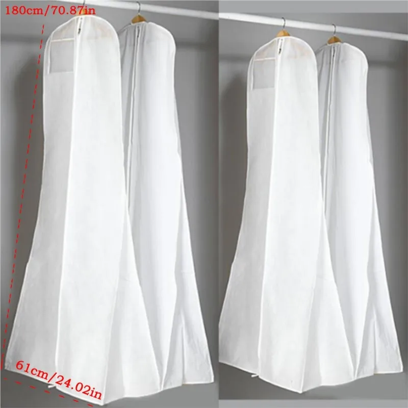 New Practical180cm Long High Quality Long Wedding Dress Dust Bag Evening Dress Dust Cover Bridal Garment Storage Bag 2