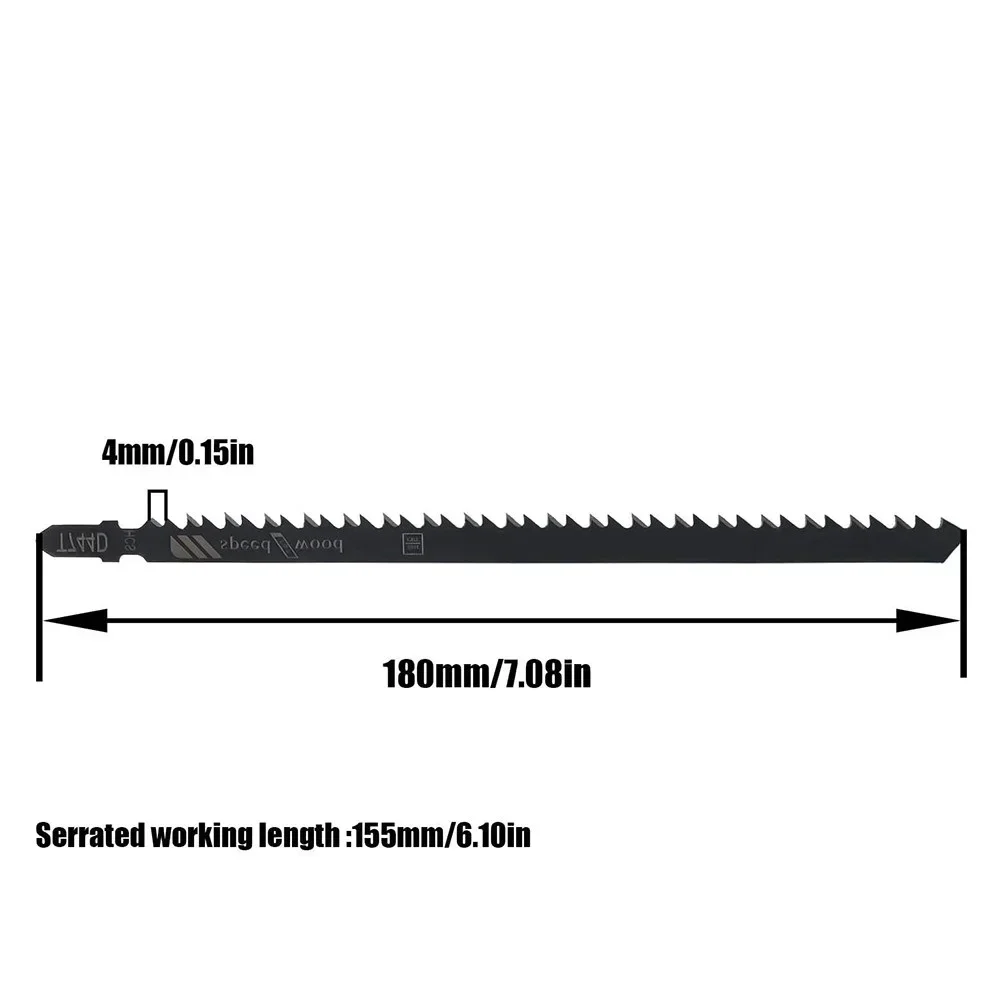 T744D Long 180mm Jigsaw Blades High Carbon Steel Blade For Wood Products Woodworking Blades Home 6pcs
