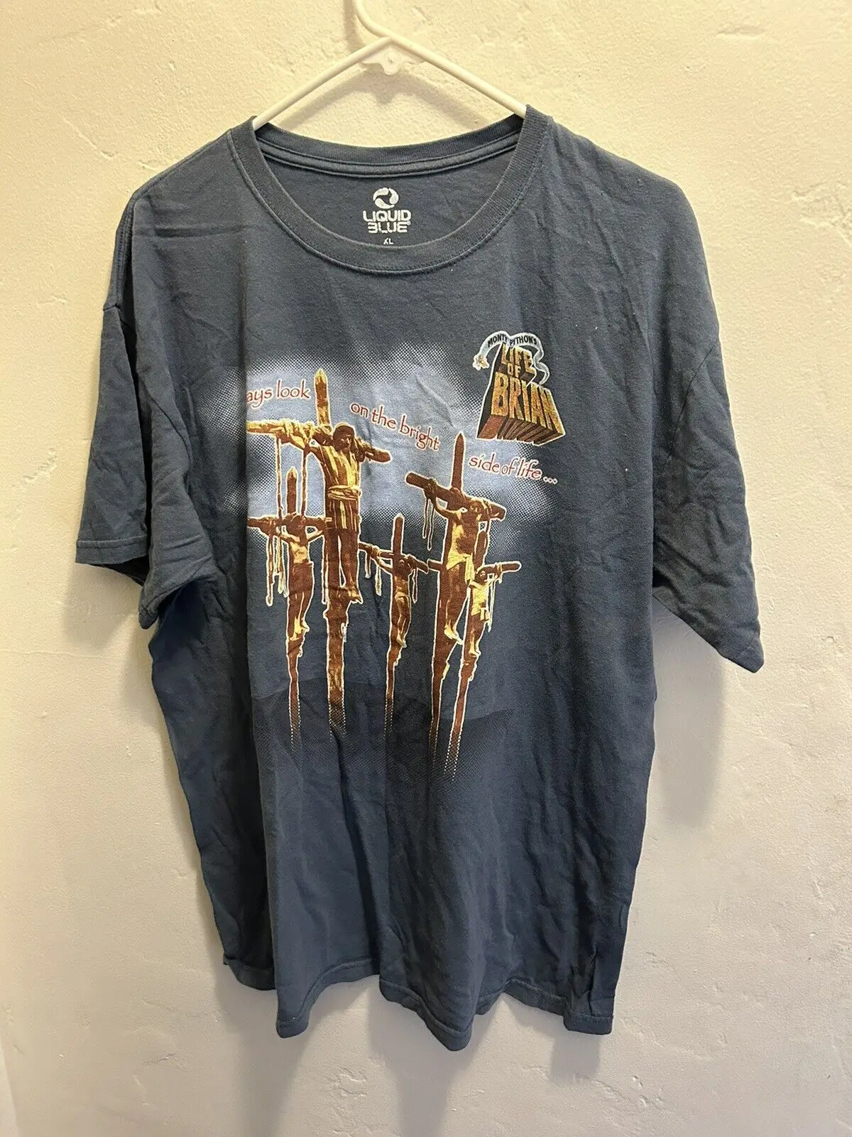 T-Shirt Da Uomo Monty Python Life Of Brian Liquid Blue Extra Large