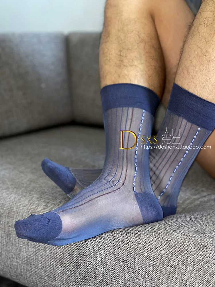Calze da uomo d'affari Abo formale Calzini TNT da uomo Calzini lunghi in nylon a righe sexy da uomo Calzini grigi a tubo centrale con scarpe in pelle  200574005