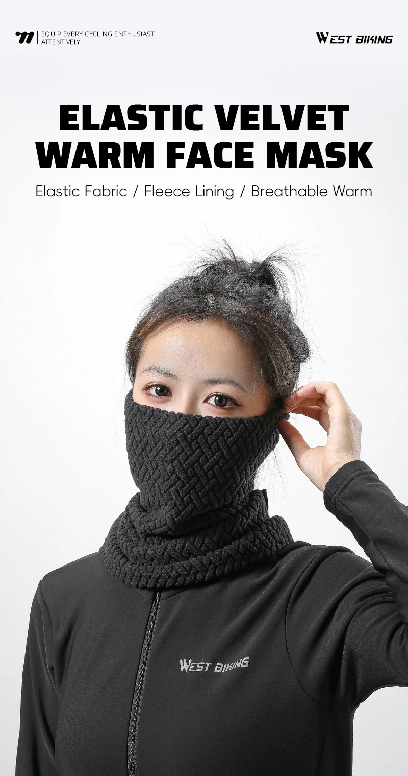 Winter Radfahren Gesichtsmaske Warme Fleece Thermische Winddicht Sturmhaube Outdoor Sport Männer Frauen Skifahren Kopf Schal Fahrrad Kopfbedeckung – Detail 1