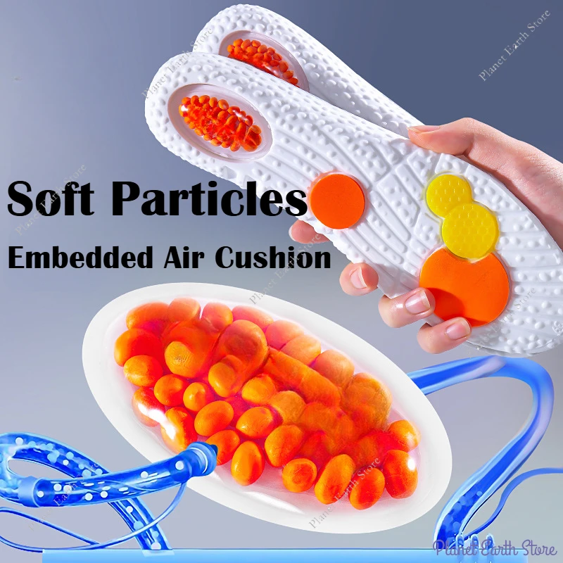 Size 35-46 1Pair Sport Shock Absorption Insoles Soft Breathable High-elasticity Shock Absorption Running Shoe Massage Pad Unisex