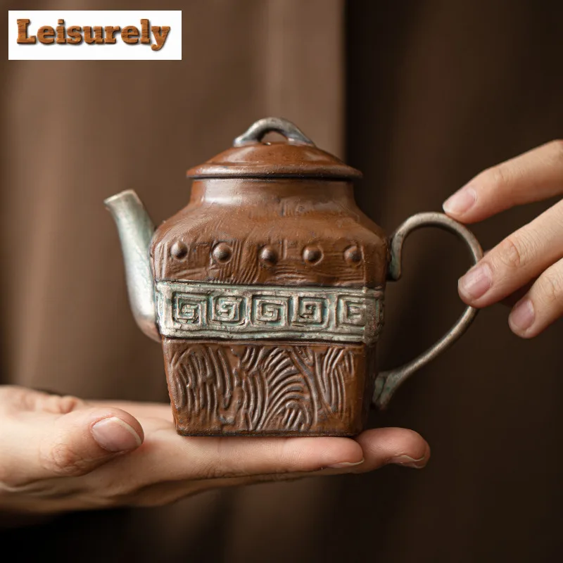 Antique Gilded Silver Fretwork Ceramic Tea Set Complete Set Zen Tea Ceremony Set Teapot and Tea Cup Set Tea Services Decoration