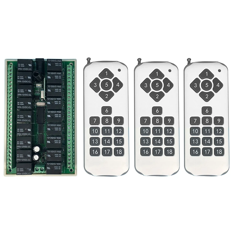 

18CH беспроводной пульт дистанционного управления переключатель, DC12V/24V беспроводной дистанционный ресивер и передатчик