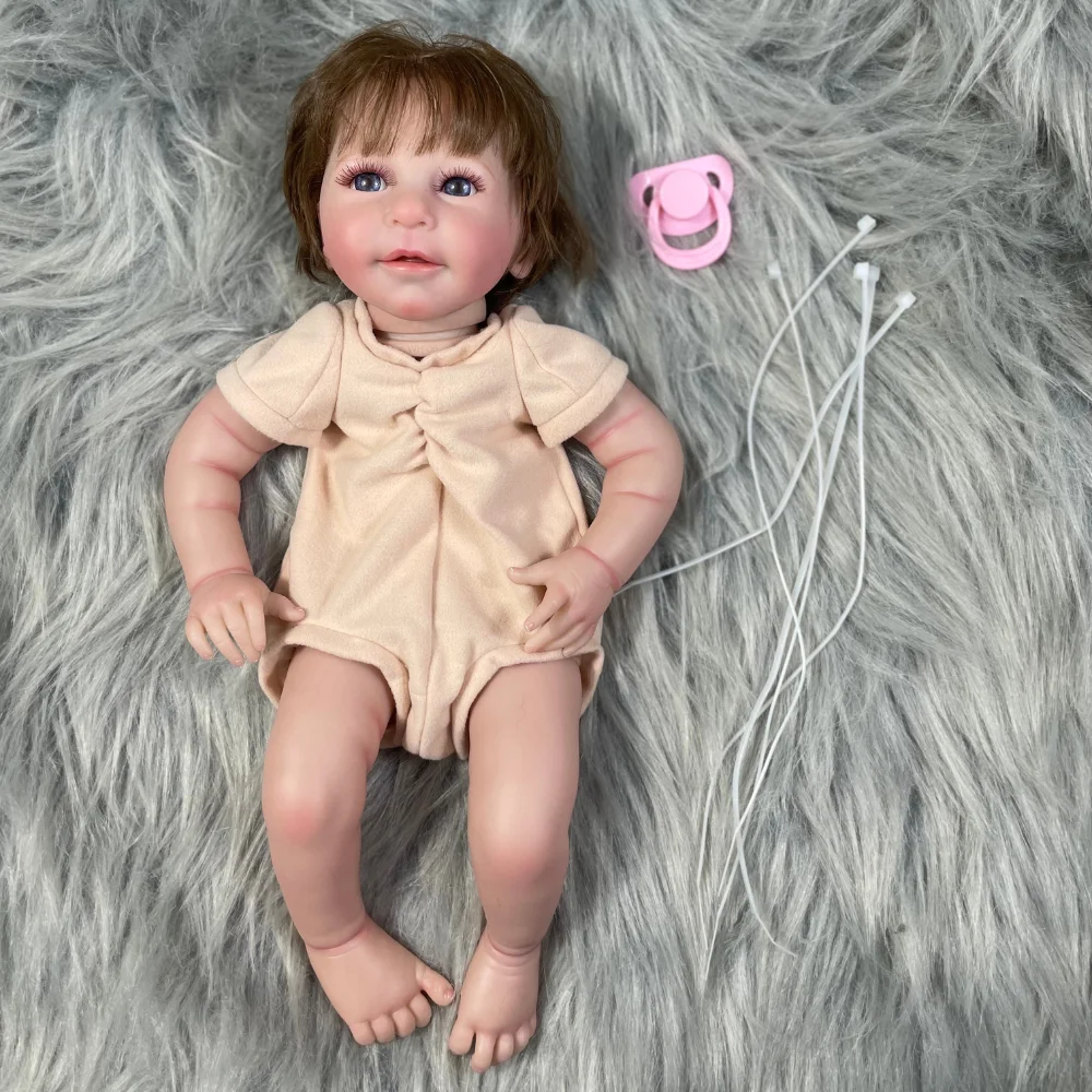모발 이식 및 속눈썹이 있는 리사 인형 키트, 이미 페인트 칠한 비닐, 3D 피부 가시 정맥, 다시 태어난 인형 부품, 16 인치
