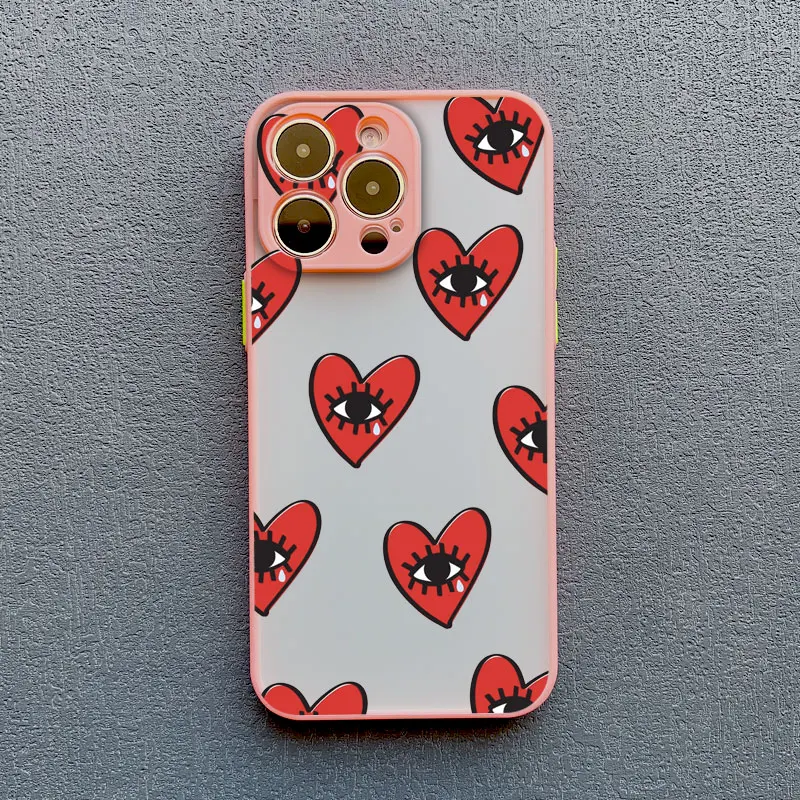 Mehrfarbige Liebe Herz Augen Handyhülle für iPhone 16 13 11 12 14 15 Pro Max 13 12 Mini 15 14 7 8 Plus SE X XR XS stoßfeste Abdeckung – Detail 8