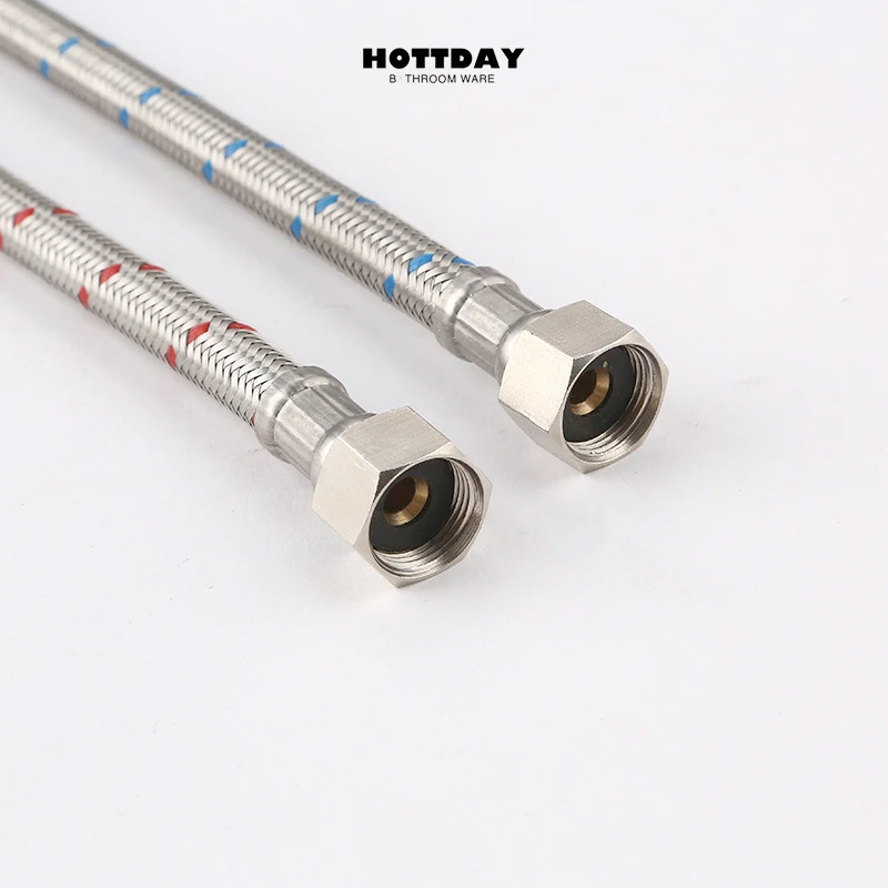Bathroom Hose Stainless Steel Flexible Plumbing Pipes Basin Faucet Hot and Cold Water Kitchen Sink G1/2 G3/8 G9/16 1 Pair shower water hose