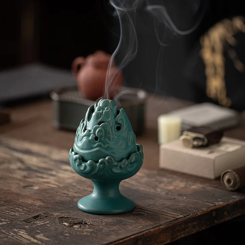 0050 Incense Burner Ceramic Antique Household Incense Burner Simple Creative Indoor Soft Decorations Desktop Car Ornaments