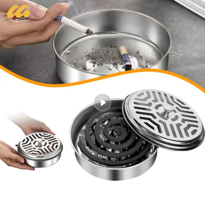 

Mosquito Coil Ash Tray Portable Metal Repellent Rack Multifunctional Fireproof Incense Burner Mosquitoes Coils Holder Household