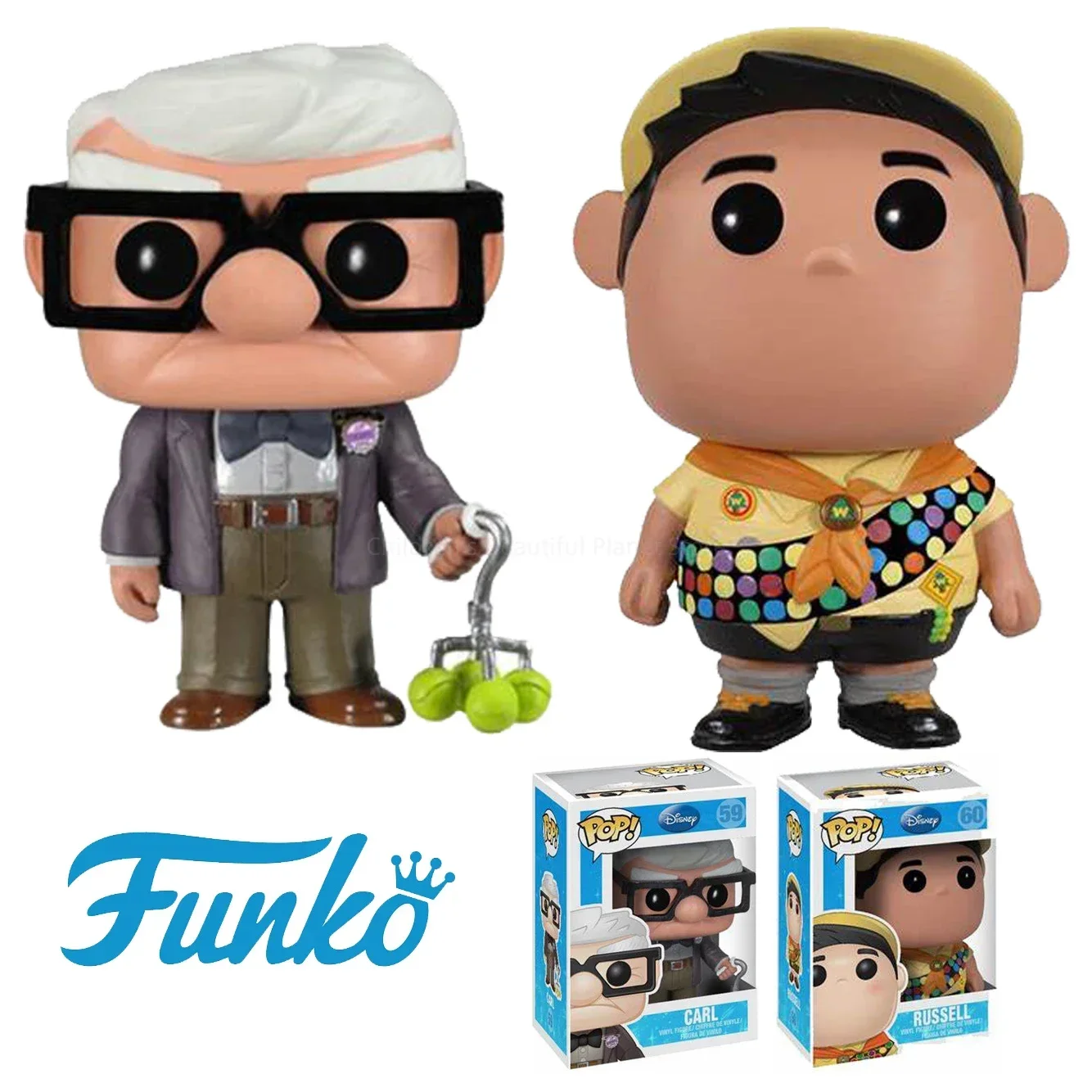 thumbnail image 4 of Nueva colección de figuras de vinilo de PVC FUNKO POP Disney Pixar Movie UP CARL #59 Russell 60#, modelo de juguetes para niños, regalos de cumpleaños, 4 of 5