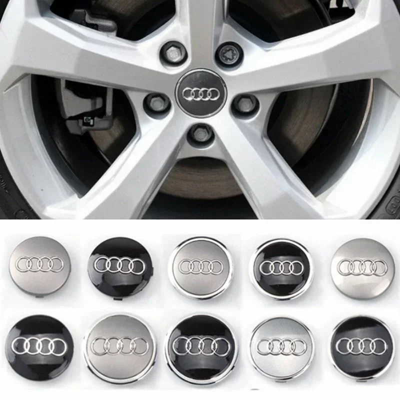 Car Wheel Center Hup Cap Cover 4pcs 60/61/68/69/77MM for Audi A6 A7 A8 A3 A4 A5 A6 S3 S4 Q3 Q5 Q7 RS3 RS4 RS5 RS6 TT Accessories