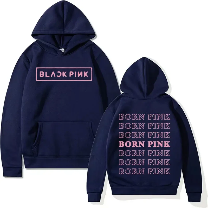 Black Pink Graphic hoodie men Fashion Aesthetic Harajuku Kpop Streetwear y2k clothes Sweatshirt fall/winter Fleece pullover male 2