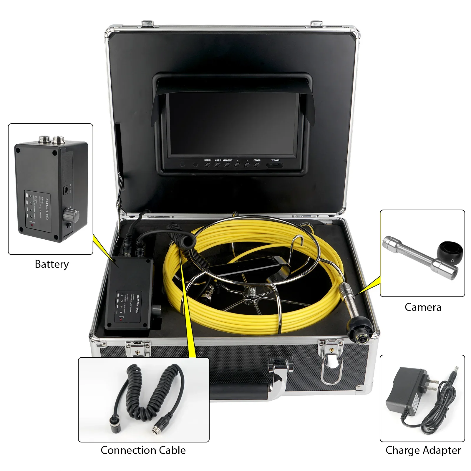 

Industrial Endoscope 9" DVR 20/30/50M HD 1080P Screen Pipe Inspection Camera 18mm Len Diameter IP68 Drain Sewer Pipeline Video