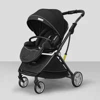 Poussette de bébé luxueuse et légère, siège en forme d'œuf pour nouveau-né, inclinable à une main, taille compacte 4