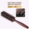 Wood Handle Round Rolling Brush Straight Twill Hair Comb Boar Bristle Round Barrel Hair Curling Brush Hairdressing Beauty Tools 4