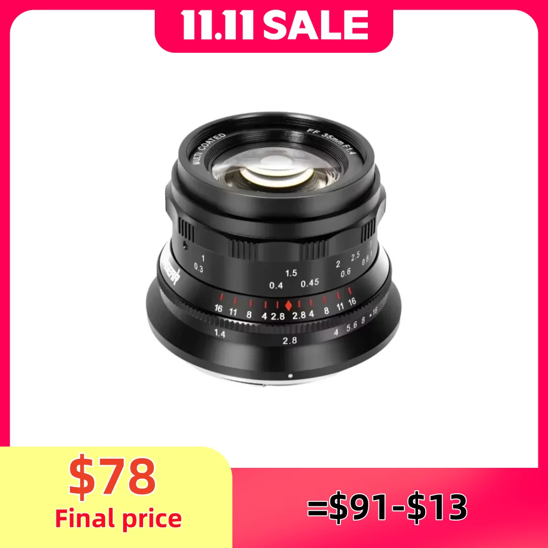 PERGEAR 35mm F1.4 フルフレームマニュアルフォーカスレンズ Sony E