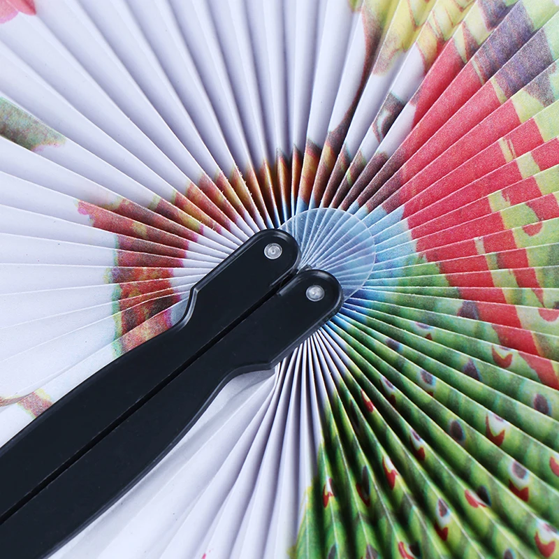 Folding Hand Fan Summer Chinese Printed Paper Decorative Gift Wedding Party