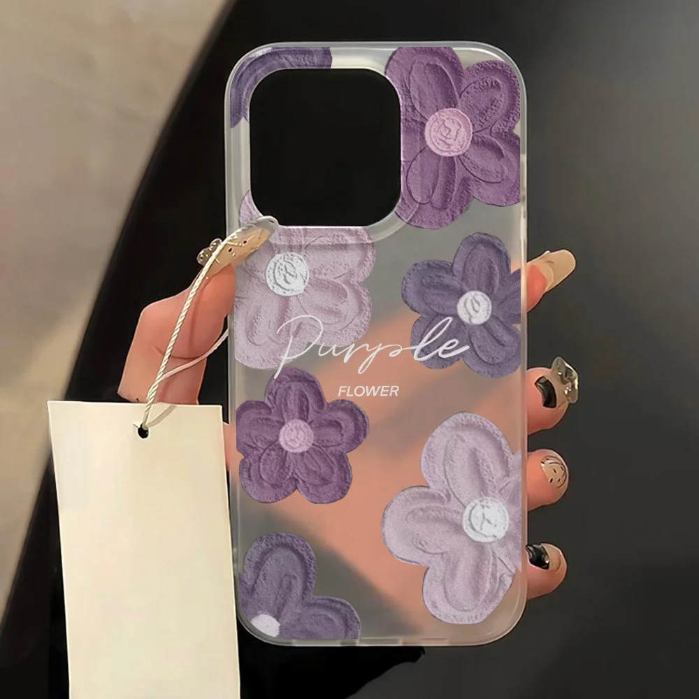 รูปสินค้า เคสซิลิโคนกันกระแทก ลายดอกไม้ ใส สำหรับ iPhone ทุกรุ่น