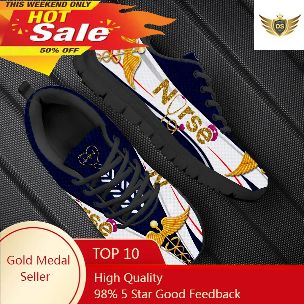 

Fashion Nurse Medical Pattern Men's Shoes Casual Sneakers Custom Pattern Lace Up Walking Men's Medical Student Flats Footwear