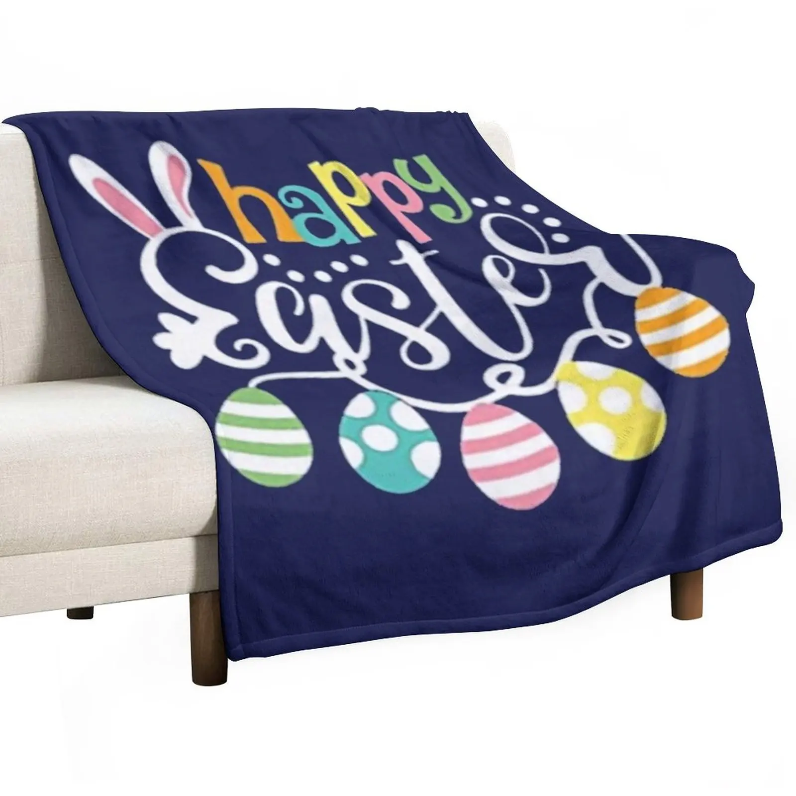 

New Happy Easter Shirts for Women Easter Bunny T-Shirt Rabbit Graphic Tees Easter Egg Holiday Shirt Throw Blanket Hairy Blankets
