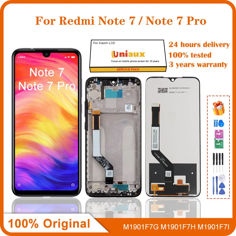 6.3 "Redmi Note 7 Lcd Originale Per Xiaomi Redmi Note 7 Pro Display Frame Touch Screen Digitizer Per Redmi Note 7 Sostituzione Lcd
