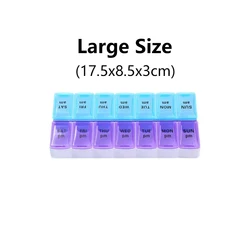 Compact and Colorful Travel Pill Organizer with Built - in Splitter (14 - grid Large)