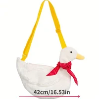 1 Pc Cute Simulation Duck Shoulder Bag Crossbody Plush Big Goose Backpack Purses and Handbags Crossbody Bags for Women - Image 5