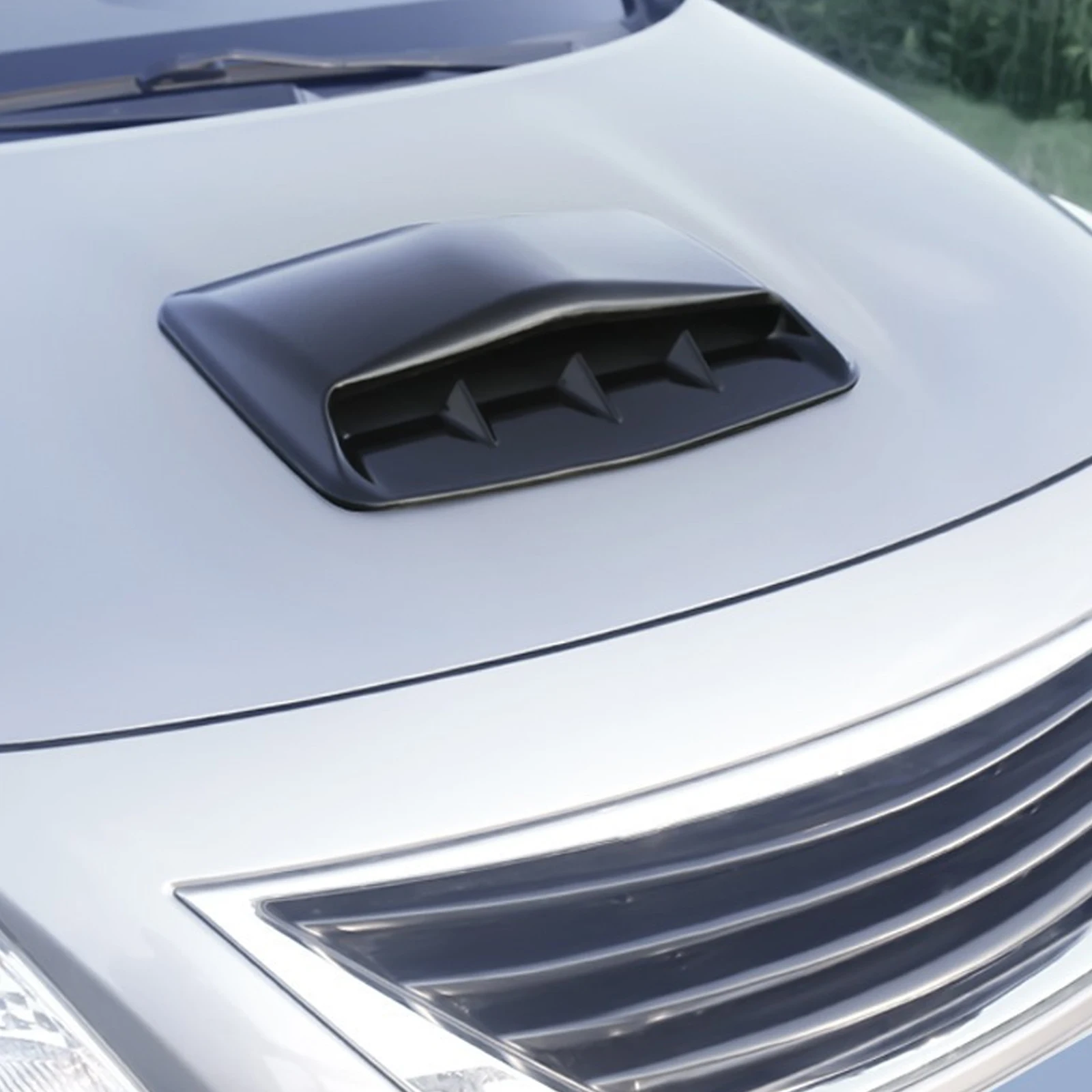 Universal Carbon Fiber Car Air Flow Intake Hood Scoop Bonnet Vent Cover Decorative Sticker hood scoop stickers hood scoop car body trim accessories