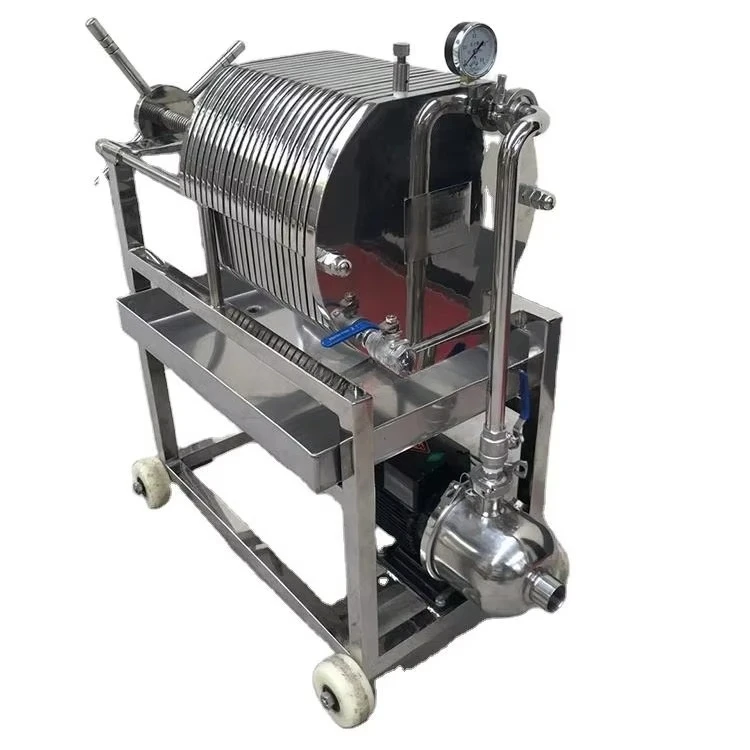 Neuer manueller Edelstahl-Mehrschichtfilter, lebensmittelechter Platten- und Rahmenfilter für die Filterung von Bier und Sojasoße.