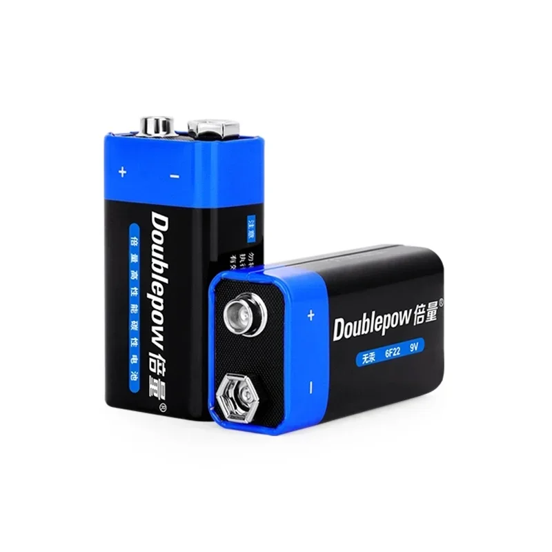 9V battery 2PCS 6F22 Primary & Dry Batteries for multimeter alarm microphone iron case Disposable Battery disposable battery