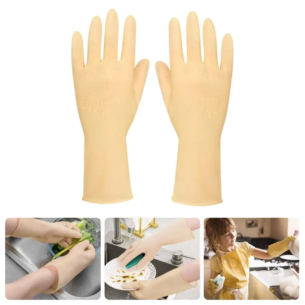 Rubber Kids Work Gloves Tool 26CM Red Yellow Blue Protective Mitts Thickening Wear Resistant Cleaning Gloves Kitchen