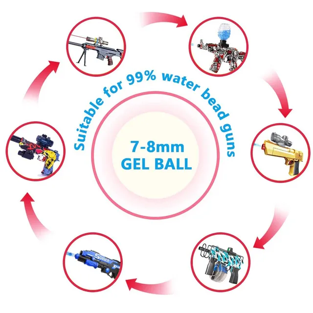 7-8mm Gel Ball Water Bullet 10000pcs Hydrogel Ball Water Blaster For AK47 MP5 M416 P90 Splatter Ball Gun Water Balls Accessories 6