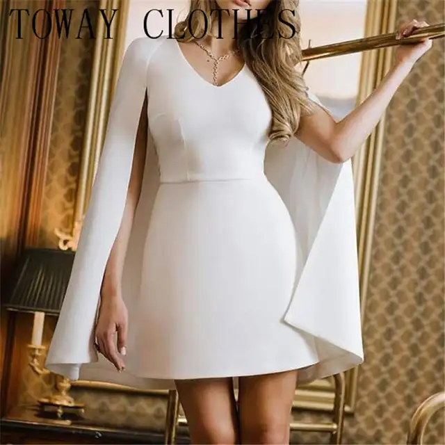 Dress For Women 2022 V Neck Cape Design 