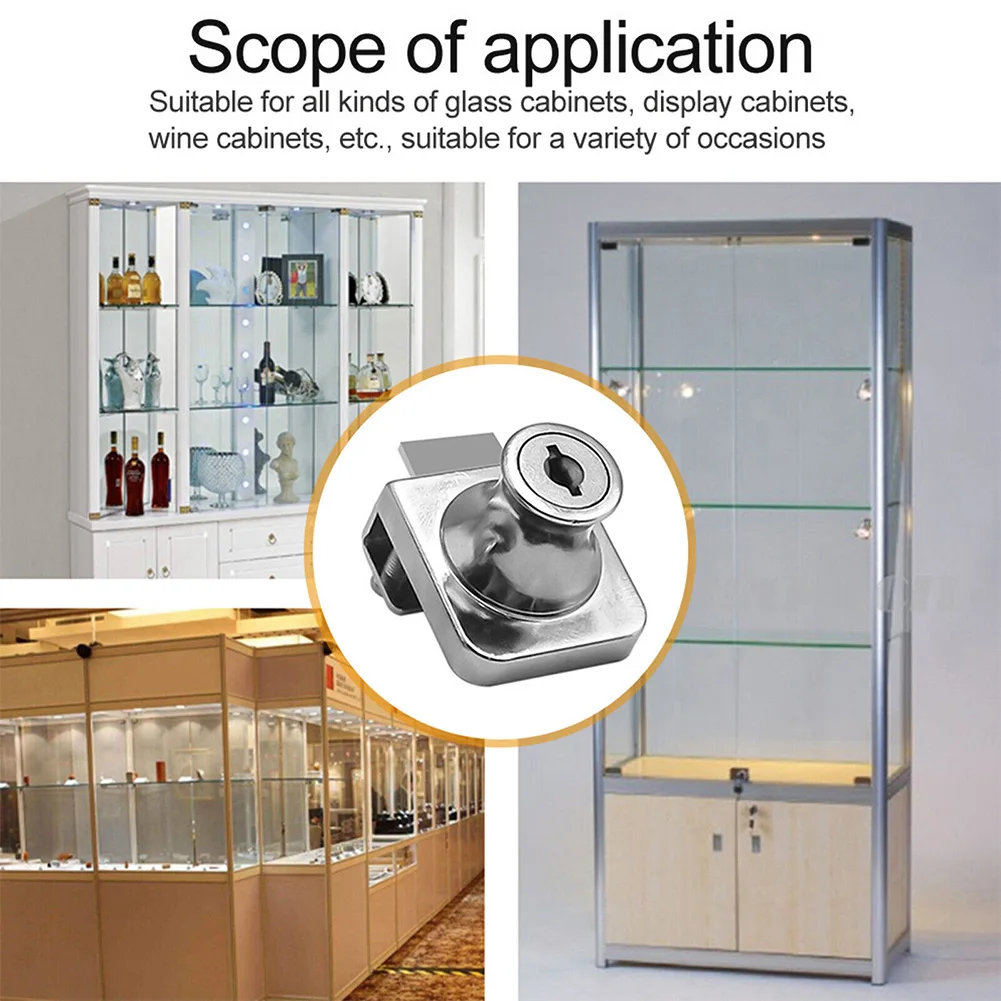 

Safety Lock Cabinet Lock Single Double Showcase Wear Resistance 5~8mm Anti-theft Cold Rolled Steel Display Cabinet