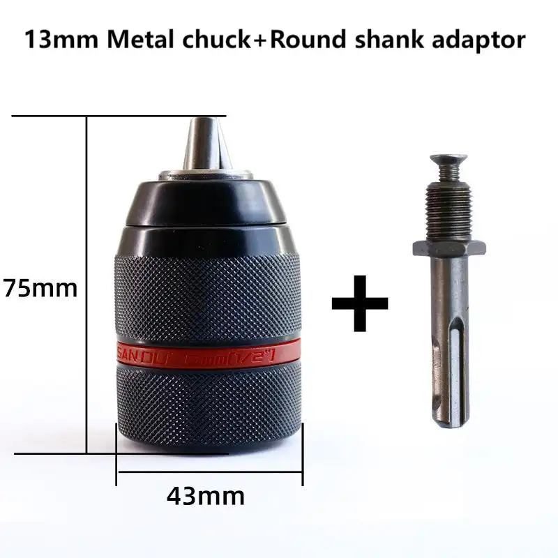 Metal Heavy Duty 1/2-20UNF 10mm 13mm Keyless Drill Chuck Hex Shank/SDS/Socket Square Female Adaptor Hardware Tool Hand Tool - Image 11