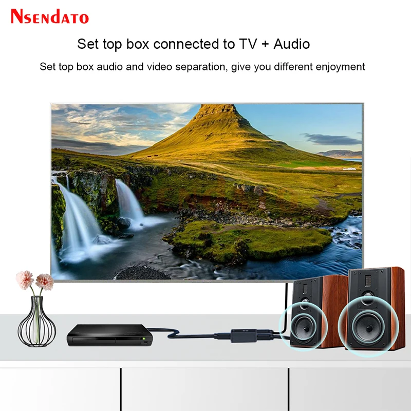 HDMI-Compatible 2.0 Switcher Audio Extractor Splitter 4k 60hz HDMI to HDMI Optical TOSLINK SPDIF 3.5mm Converter 5.1CH/2.0ch ARC