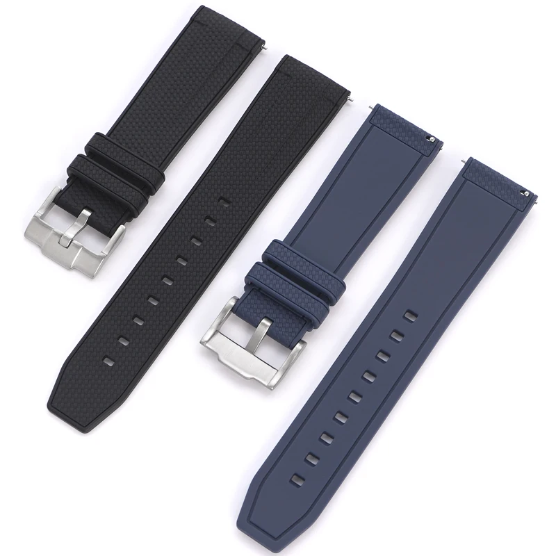 Waterproof Liquid Silicone Strap with Stainless Steel Buckle - Quick Release Replacement Watch Band