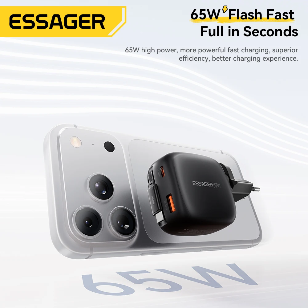 Essager Charger GaN 65W With Type C Cable