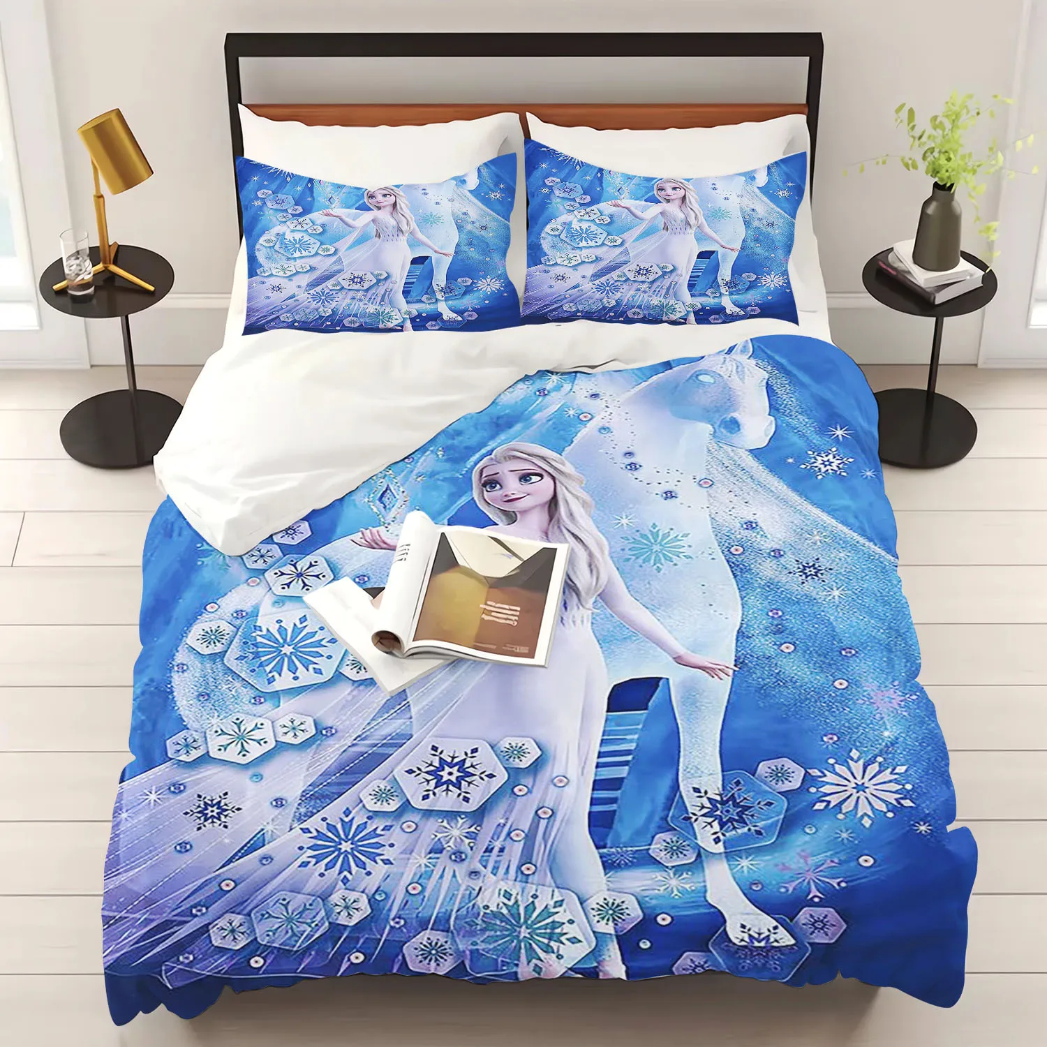 Description Picture 3 of itemChildren's Frozen Princess Bedding Set, Elsa, Bear, Duvet Cover, Queen with Pillowcase, 3D, Children's Bedding Set