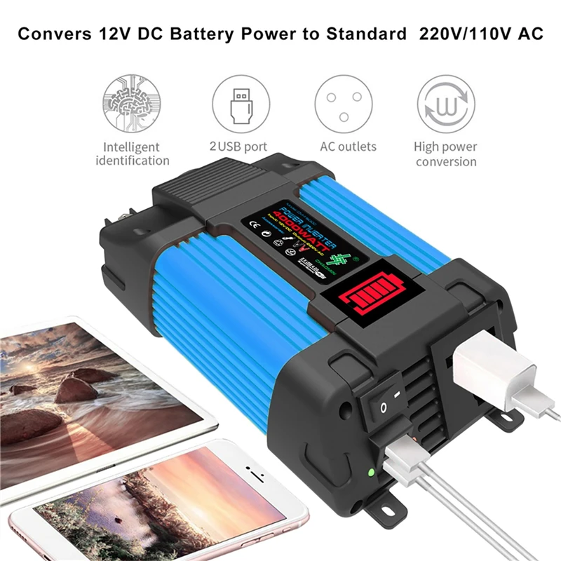 12V to 110/220V Solar Panel System 18V 18W Solar Panel 30A Controller 4000W Modified Sine Wave Inverter Kit Power Generation Kit solar panel kit solar controller grid solar inverter